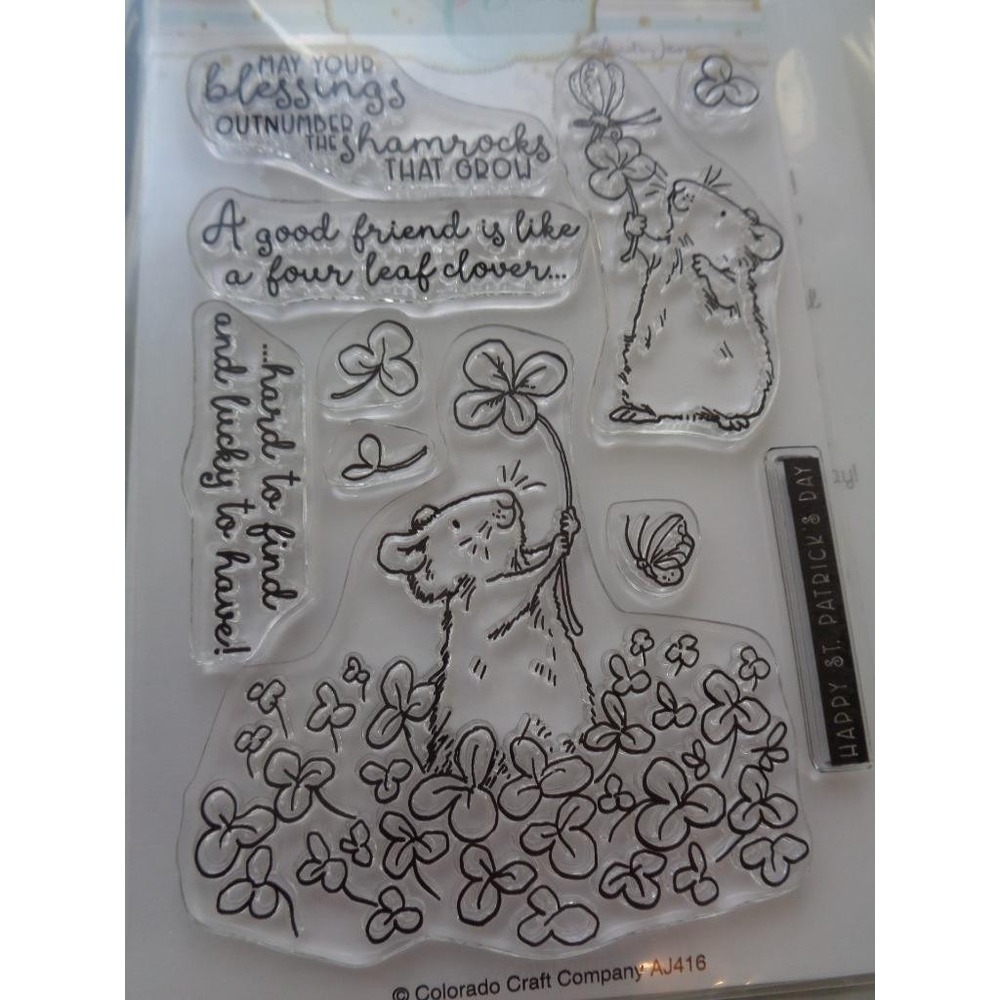 Colorado Craft Company 4 Leaf Clover Cling Rubber Stamps & Die Scrapbooking